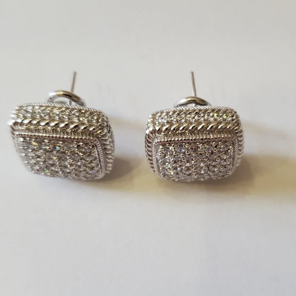 Judith Ripka Pave Diamonique Earrings - Picture 2 of 13